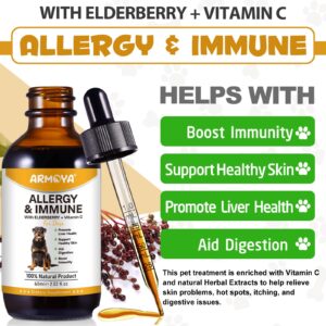 Allergy Relief Drops for Dogs - Allergy and Immune - Immune Support Supplement - Dog Supplement - Natural Pet Supplement for Dog Allergy Relief with Turmeric & Milk Thistle