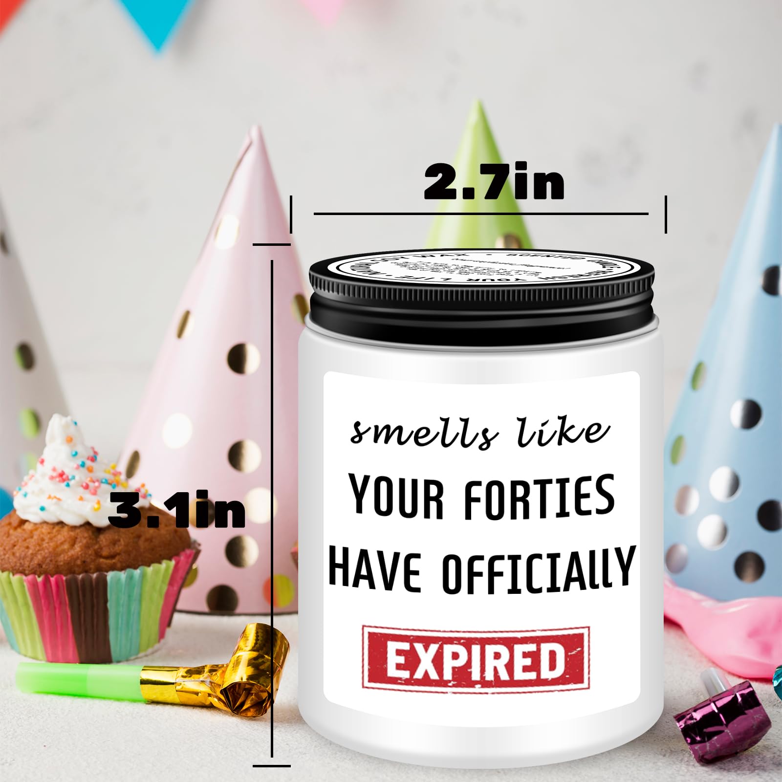 NANOOER 40th Birthday Gifts for Women, 40th Birthday Candles Gifts for Her, Your 40s Have Expired, 40 Year Old Birthday Gift Ideas, Funny Birthday Gifts for Women, Vanilla Buttercream Scent Candle