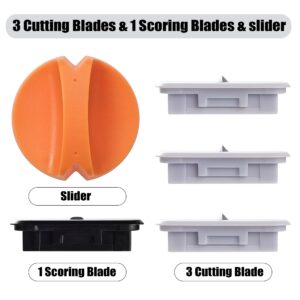 Giftgorde 4-Pack Trimmer Replacement Blades for Fiskars Paper Trimmer, Replacement Blade for All Series of Fiskars/Portable&Precision Trimmer,Arts and Crafts,3 Cutting&1 Scoring Blades,a Slider,Orange