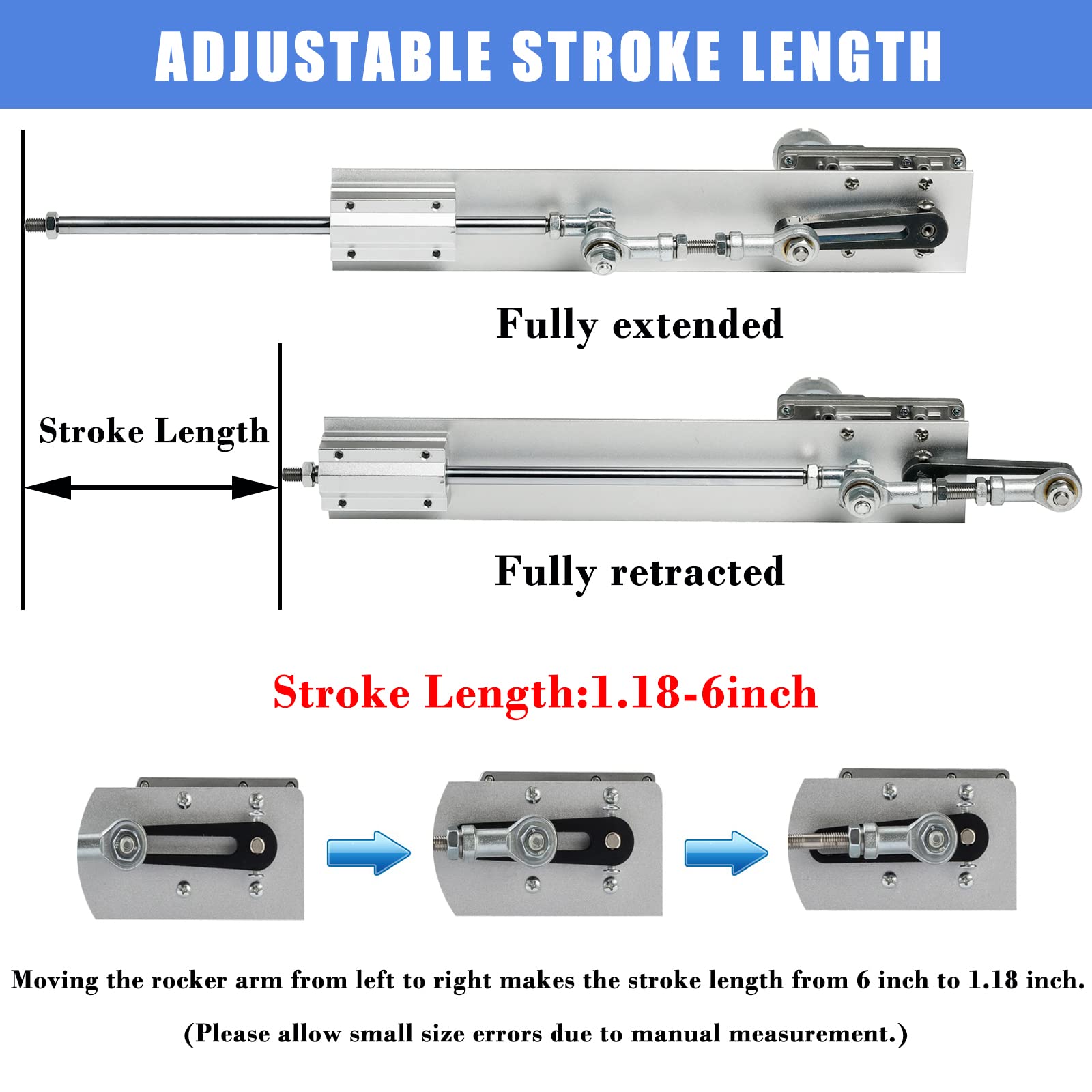 JQDML DIY Reciprocating Linear Actuator DC 1-24V Stroke 1.18"-6" Max Speed 160RPM Adjustable Telescopic Motor with Speed Controller(24V150MM160RPM)