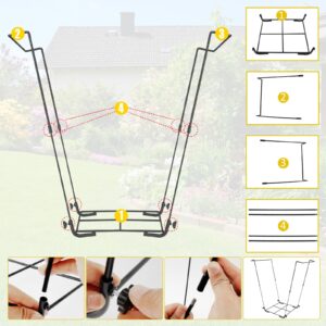 UKQRRTC Outdoor Trash Bag Holder Stand Heavy Duty Metal Garden Garbage Bag Support Frame Multi Use Portable Yard Leaf Bag Stand Easy to Assemble Trash Bag Holder Frame