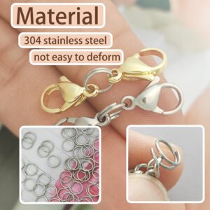 HOLAILS 100PCS Small Key Rings Stainless Steel Split Rings Mini Metal Ring Functions on connectors for or Jewelry Making and Keychain Rins(0.24 inches, Silver)