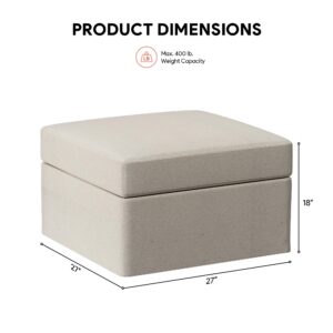 VONLUCE Ottoman Module for Modular Sectional Sofa Couch, 27" x 27" x 18" Square Ottoman Footrest Seat Cube with Storage, Customizable Configuration Lounge Chaise for Living Rooms, Bedrooms, Beige