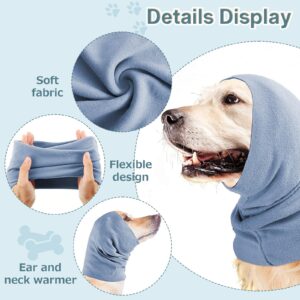 Furryilla Dog Ear Muffs with Noise Protection Breathable Calming Band for Dogs & Cats Head Wrap with Anxiety Relief (Blue, Small)