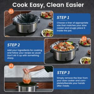 Slow Cooker Liners, Hotensil 13"x 21" 30 Count Cooking Bags Large Size Disposable Pot Liners, Fit 3QT to 8.5QT for Slow Cooker Cooking Trays, Multi-Purpose Durable Liners Plastic Bags, BPA Free