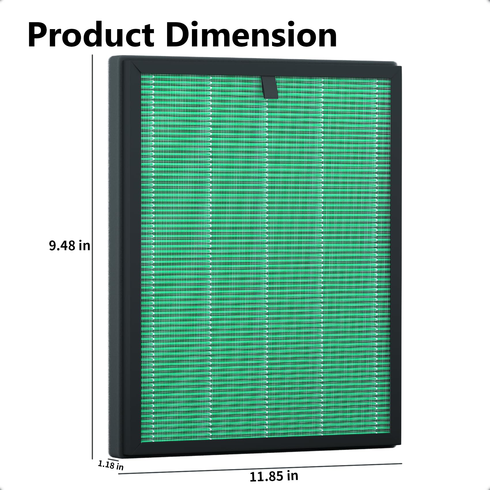 3 Pack MK-D05 Air Filter Replacement for MKD05 Air Purifier, 4-in-1 High-Efficiency H13 True HEPA Filter - Pet Dander Version, Green