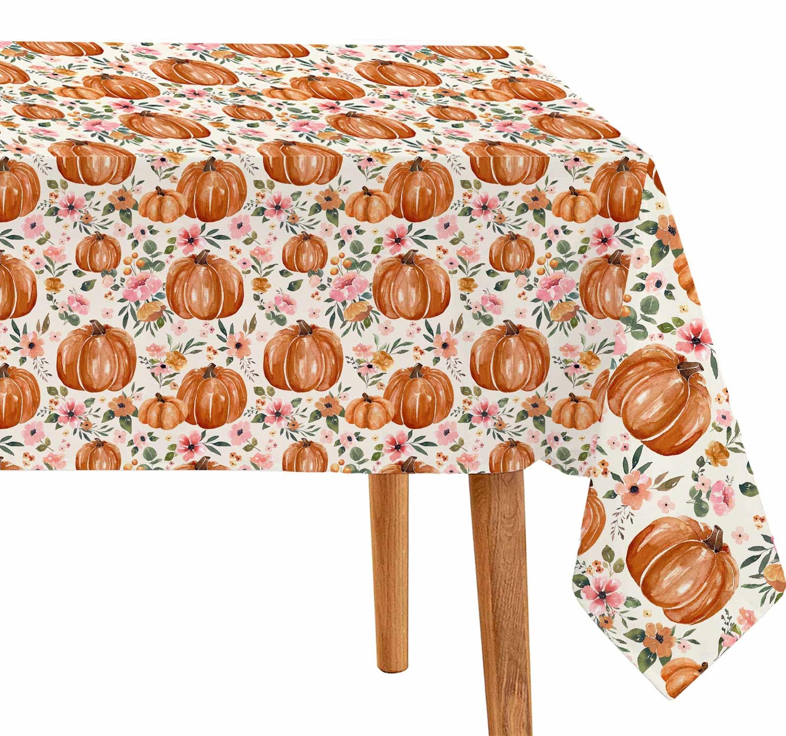 3 Pack Pumpkin Tablecloths Baby Shower Table Cover, Fall Thanksgiving Autumn Harvest Pumkpin Baby Shower Decorations, 108" x 54" Floral Little Pumpkin Birthday Party Supplies for Boys Girls