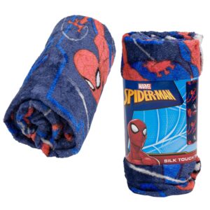 northwest spiderman kids' bed silk throw blanket 40"" x 50"", single, blue, 91898