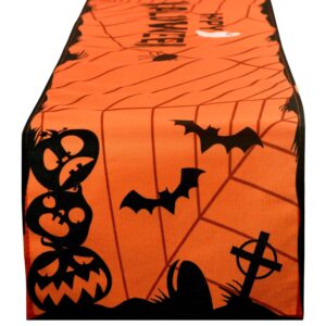 femge halloween table runner horror night bat spider web witch fall table decor for home party decor 72 inches long