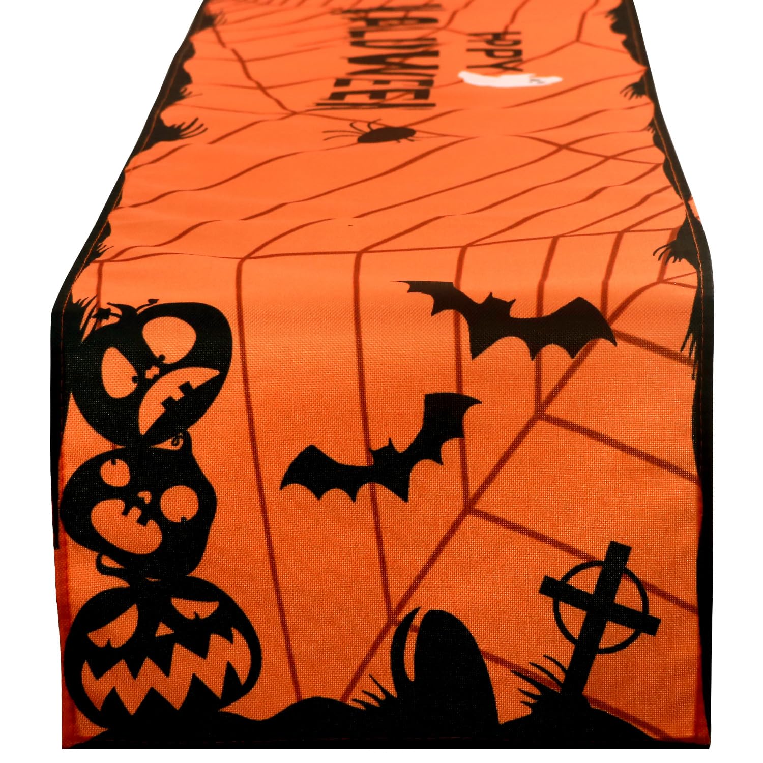 FemGe Halloween Table Runner Horror Night Bat Spider Web Witch Fall Table Decor for Home Party Decor 72 Inches Long