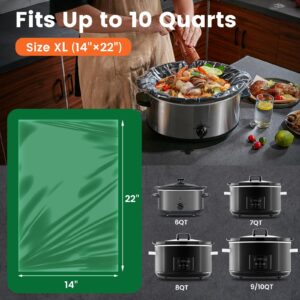 Slow Cooker Liners, Hotensil 14"x 22" 10 Count Cooking Bags Large Size Disposable Pot Liners, Fit 6QT to 10QT for Slow Cooker Cooking Trays, Multi-Purpose Durable Liners Plastic Bags, BPA Free