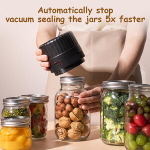 Fully Automatic Mason Jar Vacuum Sealer Kit - Auto Stop Mason Jar Vacuum Sealer Kit, Jar Vacuum Sealer for Mason Jars, Jar Vacuum Sealer, A Must-Have for Canned Foods Pantry Canning Pickling