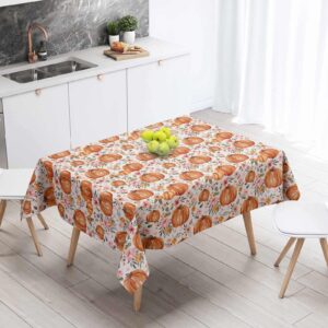 3 Pack Pumpkin Tablecloths Baby Shower Table Cover, Fall Thanksgiving Autumn Harvest Pumkpin Baby Shower Decorations, 108" x 54" Floral Little Pumpkin Birthday Party Supplies for Boys Girls