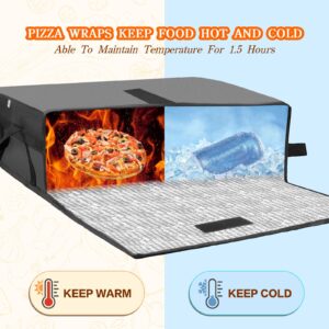 MHBAC Pizza Bags for Delivery, 20 x 20 x 6 inch Pizza Delivery Bag for Doordash, Pizza Warmer Bags Insulated Pizza Bags for Personal and Professional, Insulated Grocery and Cooler Bags