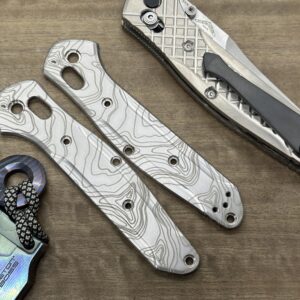 TOPO engraved Titanium Scales for Benchmade 940 Osborne