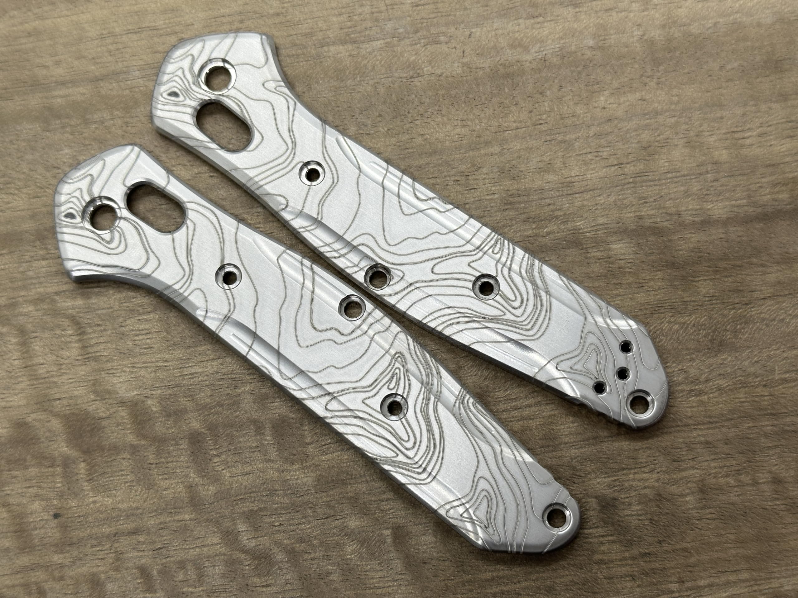 TOPO engraved Titanium Scales for Benchmade 940 Osborne