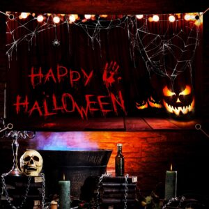 KJQJLY Happy Halloween Banner Large 72x44 Inch Pumpkin Happy Halloween Backdrop for Halloween Party Decorations Photo Booth Background Scary Halloween Backdrops for Photography