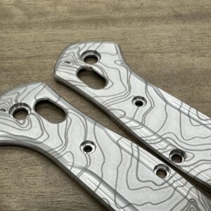 TOPO engraved Titanium Scales for Benchmade 940 Osborne