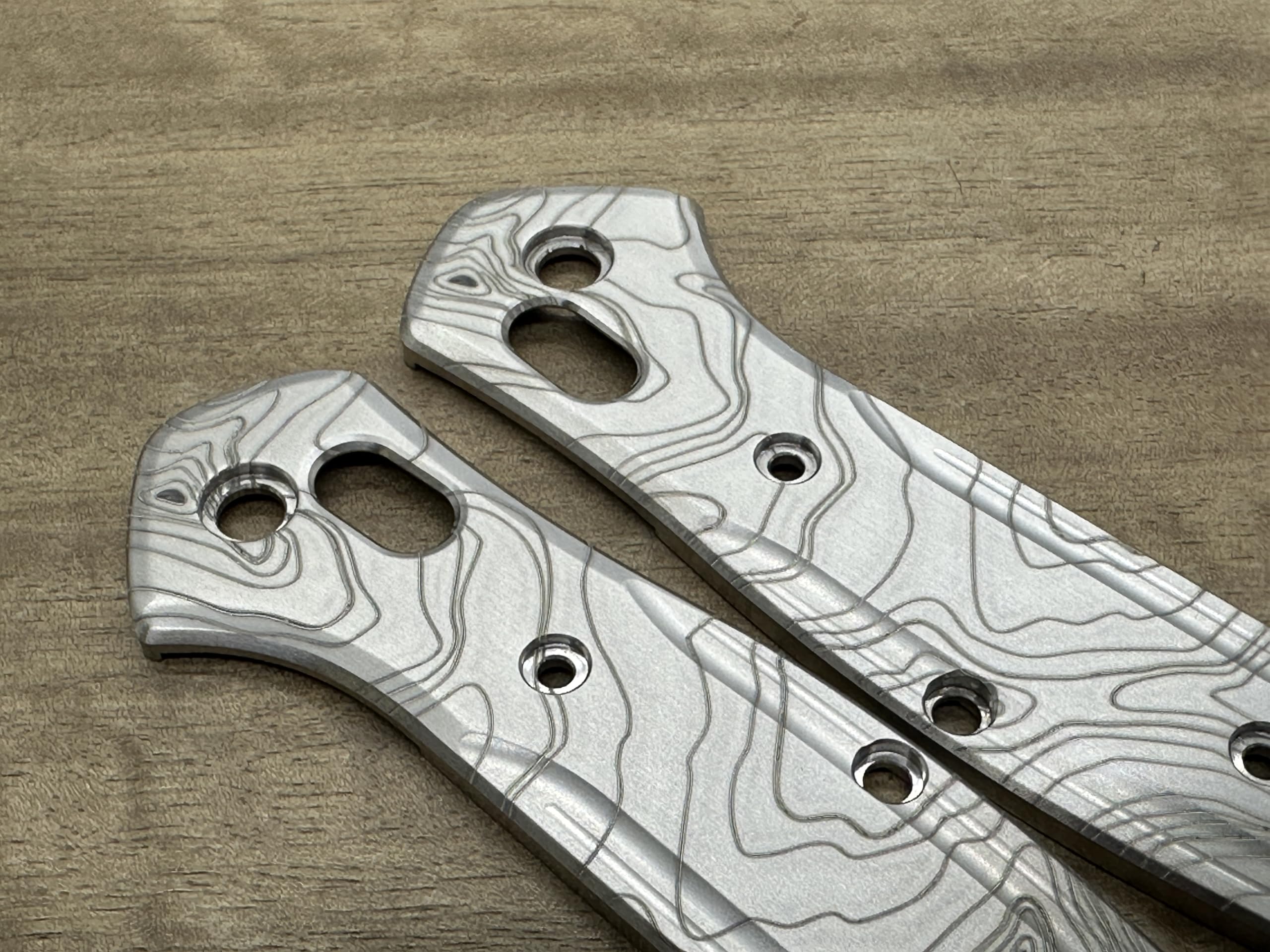 TOPO engraved Titanium Scales for Benchmade 940 Osborne