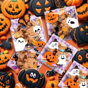 Wocuz Halloween Cellophane Bags Biscuit Roasting Treat Bags Individual Wrappers Self Adhesive OPP Cookie Bakery Present Gift DIY Candy Decorating Favor Bags (4x4 Inch, 200Pcs)