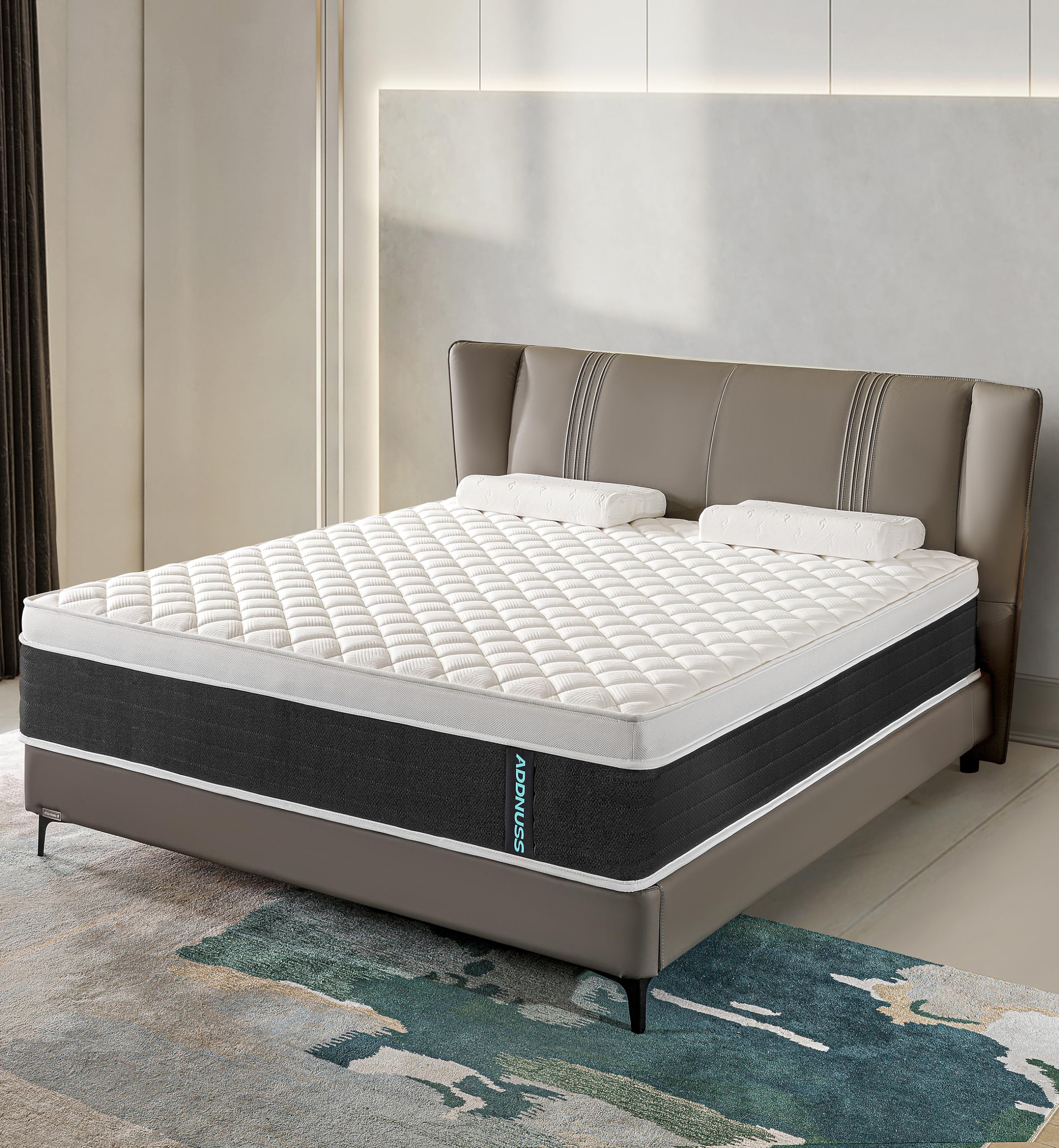 ADDNUSS Queen Size Mattress,14 Inch Gel Memory Foam and Innerspring Hybrid Queen Mattress in a Box for Pressure Relief,Medium Plush,Motion Isolation,CertiPUR-US.