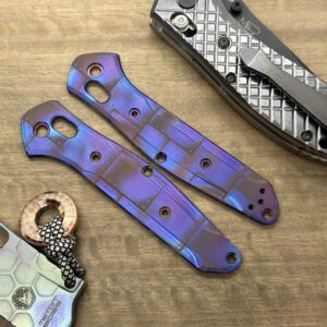 Flamed RIVETED AIRPLANE Titanium Scales for Benchmade 940 Osborne