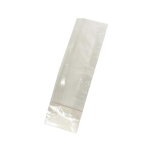 Fenton Gusseted Flat Bottom Cellophane BOPP Bags with Paper Insert, 50Pcs 3.5x2.25x12 Inches Cellophane Bags Gusseted, Transparent, 61PBGF