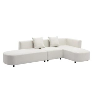 FANCUF L Shape Sofa,Living Room Upholstery Sofa Couch, Sofa 110.2''Wx61''Dx24.8''H, Comfortable for Living Room