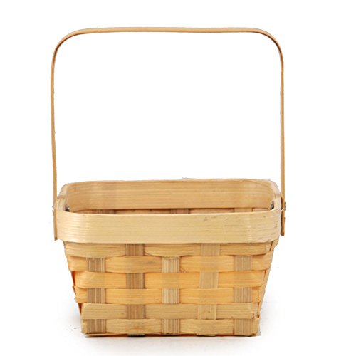 The Lucky Clover Trading Small Swing Handle Bamboo Basket - Honey - 6in