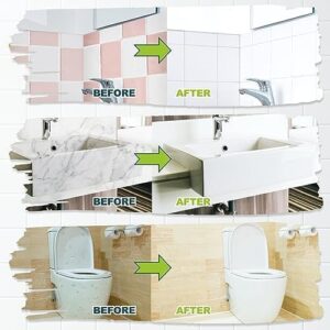 DIY Sink Bathtub Reglaze Kit White, Water Based Tub and Tile Refinishing Kit Easy to Use, Tile Paint Kit Low Odor Bathtub Refinishing Paint for Bathroom Kitchen Porcelain Fiberglass