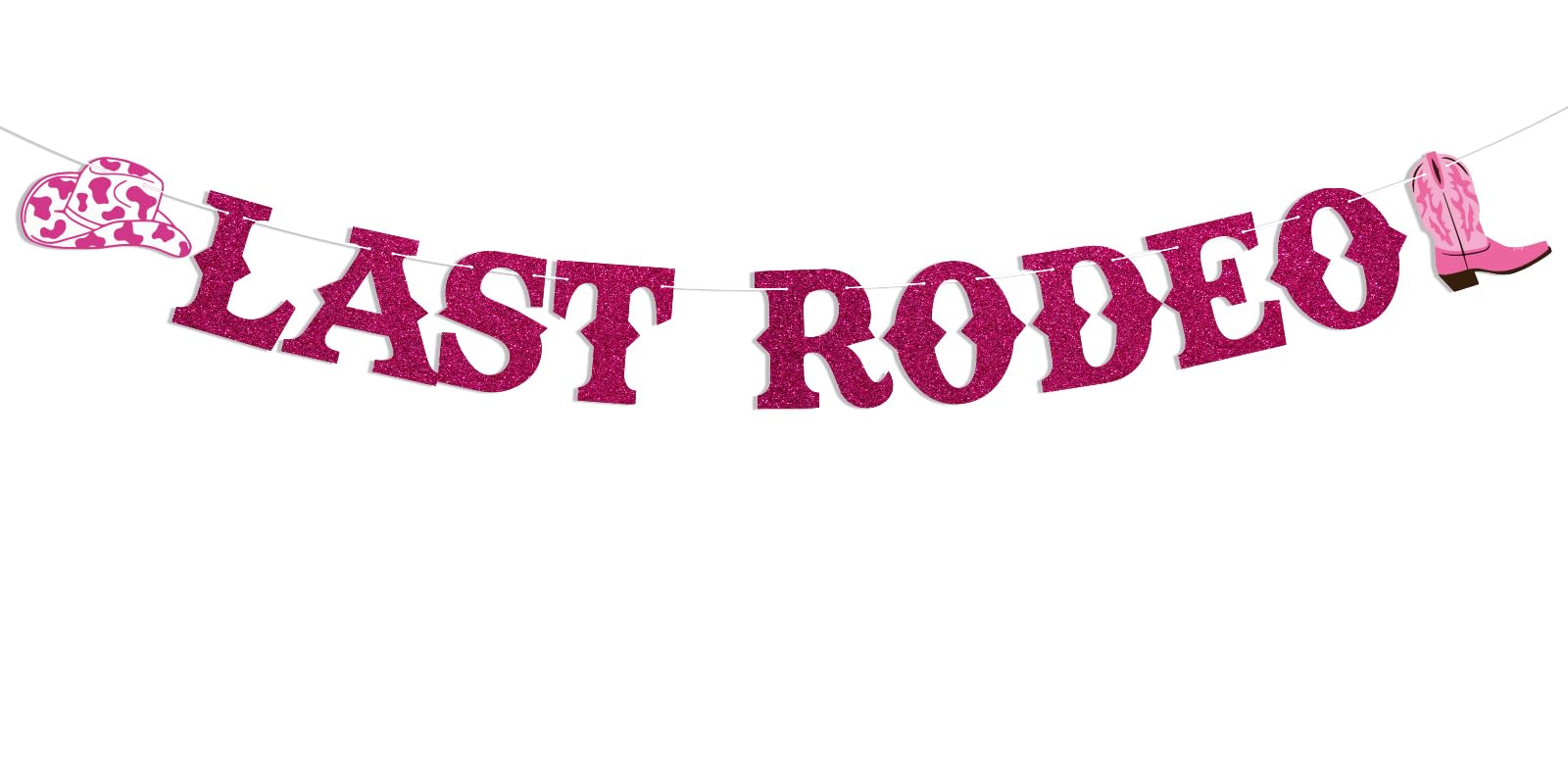 Last Rodeo Banner, Cowgirls Hen Party Decorations, Last Hoedown Decor, Last Rodeo Bachelorette Party Bridal Shower Party Decorations Hot Pink Glitter