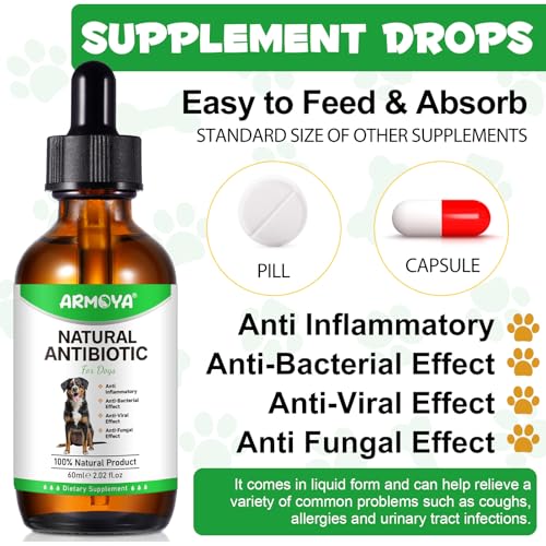 Natural Antibiotics for Dogs - Dog Antibiotics - Antibiotics for Dogs - Pet Antibiotics - Natural Antibiotics for Dogs - Organic Ingredients - Dog Multivitamin 60ml