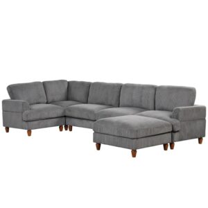 FANCUF Modular Sectional Sofa with Ottoman L Shaped Corner Sectional for Living Room, Office, Spacious Space