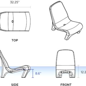 REZVANI FURNITURE STUDIO Tenjam Freelo in Pool Lounge Chair for Sun Shelf, Pool Chairs and Lounger for in Pool Tanning Ledge That Support up to 11" of Water Depth (Custom Color)