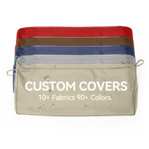 rofielty custom cushion covers, patio furniture cushion covers with zippers, bench cushion cover with non-slip design, 70+ colors to choose from (custom size)