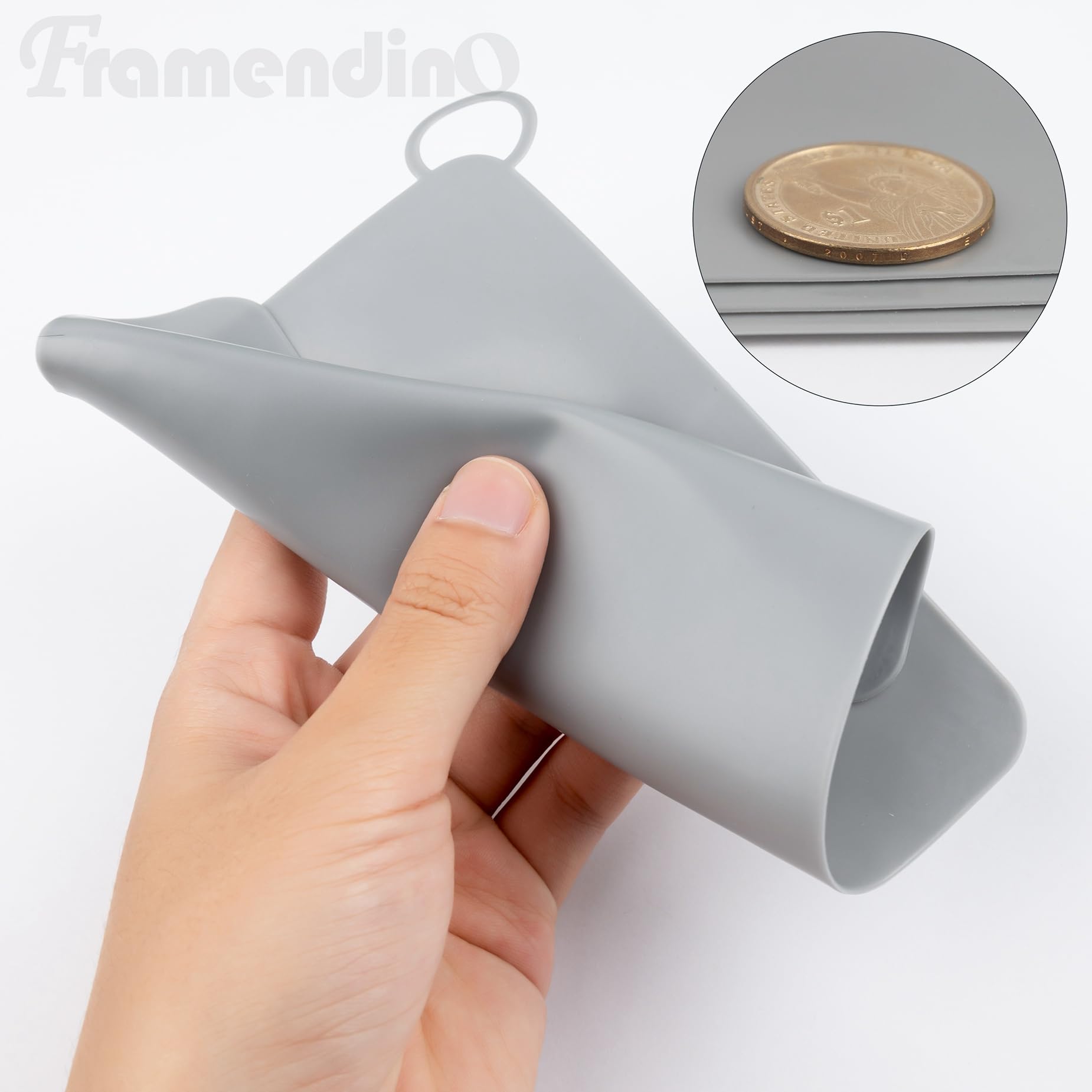 Framendino, 6 Pack Silicone Drain Cover Floor Drain Cover Mat Shower Drain Stopper for Bathtub Kitchen Laundry Grey 5.9 x 5.9 in