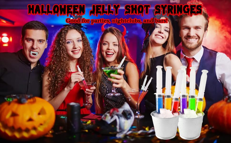 125 Pack Jelly Shot Syringes, 10ml Reusable Christmas Party Syringes for Jelly Shot, Durable Plastic Shot Glasses for Thanksgiving Bachelorette Birthday Parties