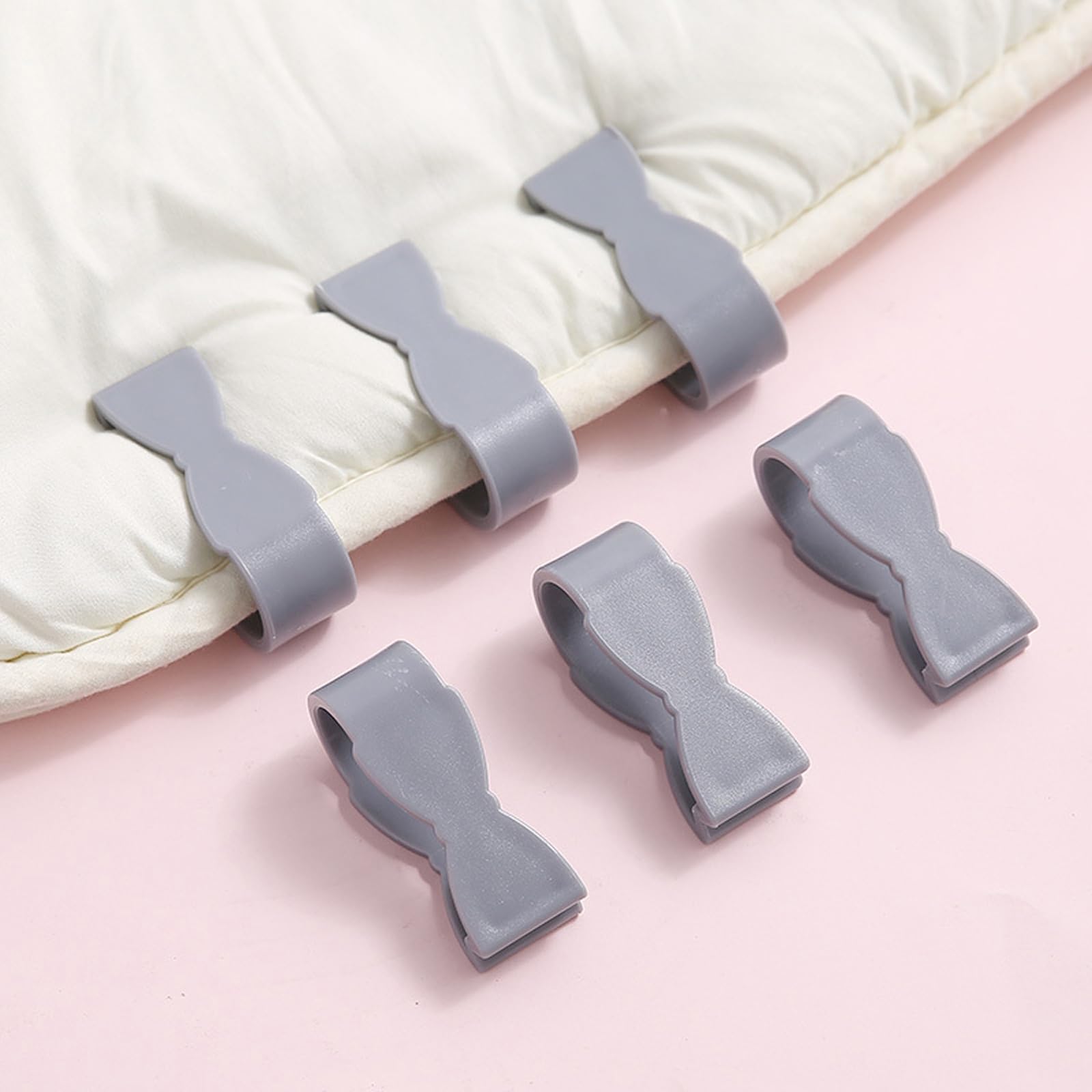 Towel Clips for Kitchen (6Pcs), Keeps Towel from Falling, for Kitchen，Oven Handle, Dishwasher Handle, Bathroom Towel Rack,Quilt Holder Anti-Clamping Fixing Non-Slip Clip (Grey)