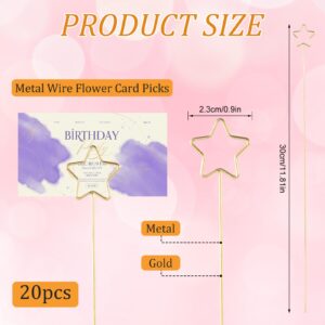 20pcs Table Number Holders, Place Card Holders Metal Floral Card Holder Clips Star Shaped Picture Holders for Centerpieces Photo Memo Pick for Wedding Party Flower Cards Office Cake Topper