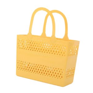 qianly shower caddy basket shower caddy tote with handles storage tote drainage shower organizer box for beach dorm bathroom pantry, yellow