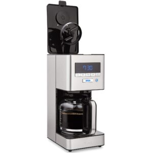 vinci rdt elite spinning sprayhead coffee maker | 12-cup programmable coffee brewer with bloom feature and rotary dispersion technology | black and stainless steel | auto shut-off