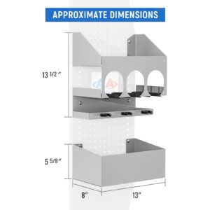 AA Products P-SH-Power Tool Organizer Wall Mount Designed for 13''D Van Shelving Storage, Three Layer 13" W Steel Power Tool Charging Station Organizer