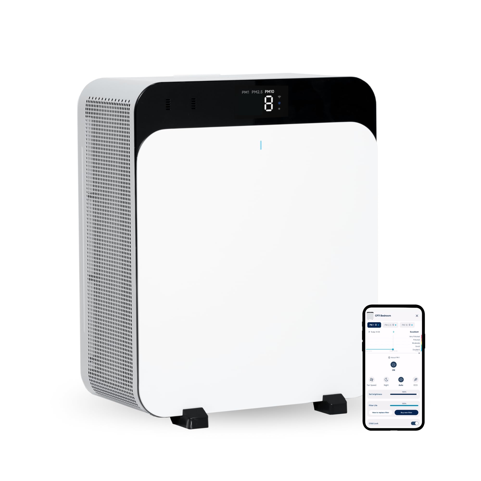 BLUEAIR Premium Air Purifiers for Home, Air Purifiers for Pets Allergens, Air Cleaner for Large Room, Virus, Bacteria, Classic Pro CP7i