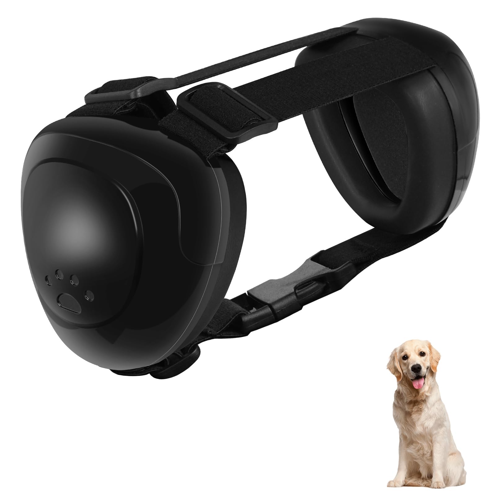 BERGWERK Dog Ear Muffs Noise Protection,29dB NRR Dog Noise Cancelling Ear Muffs,Dog Ear Muffs for Hearing Protection with Fast Snap Lock (Black,L)