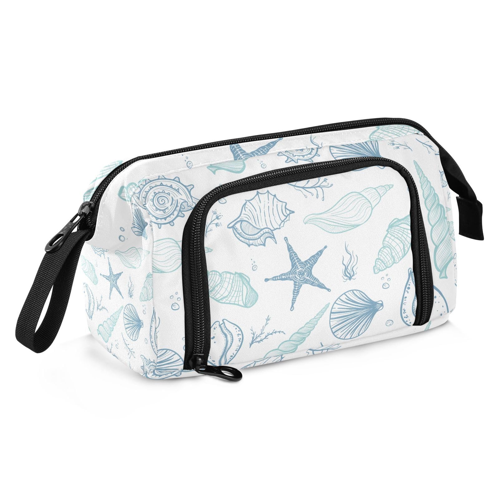 J JOYSAY Seashells Starfish Seaweed Corals Pencil Case Large Capacity Pencil Pouch for Girls Boys Pen Holder Pencil Marker Holder for School Travel