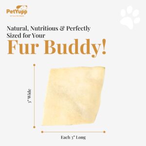 PetYupp Water Buffalo Cheek Chips (3" X 3") Dog Chews - 8 oz - Natural Dog Treats - For Small, Medium & Large Dog, High-Protein, Low-Fat & Easy Digest Dog Treats, Promotes Dental Health - No Additives