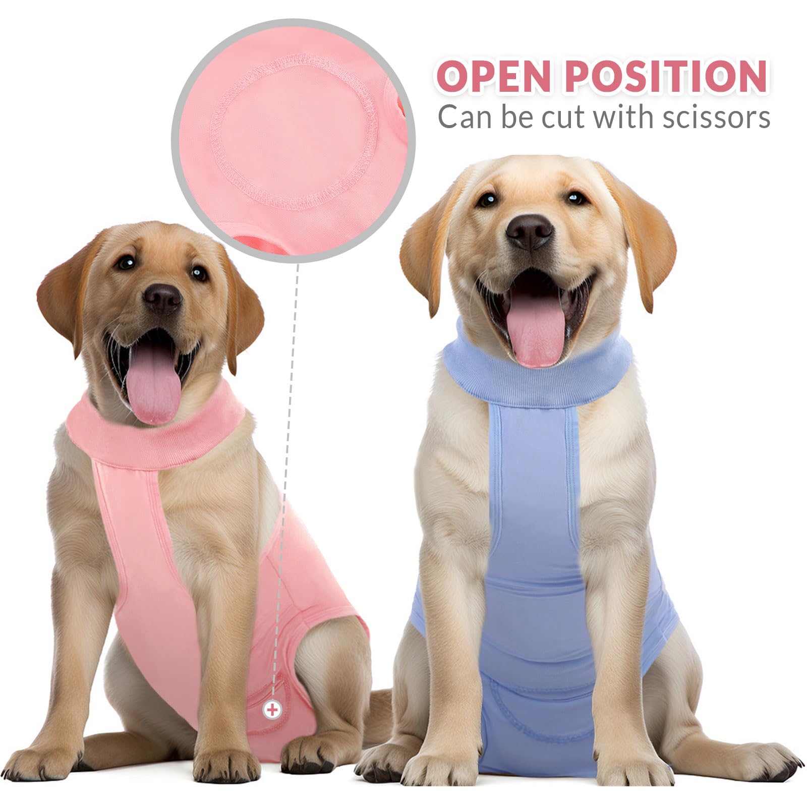 Preferhouse Recovery Suit for Dogs After Surgery,Soft Breathable Dog Recovery Suit,Alternative Surgical Suit, Anti-Licking Pet Surgical Recovery Snugly Suit Bodysuit,Pink,S