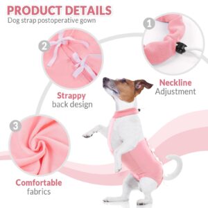 Preferhouse Recovery Suit for Dogs After Surgery,Soft Breathable Dog Recovery Suit,Alternative Surgical Suit, Anti-Licking Pet Surgical Recovery Snugly Suit Bodysuit,Pink,S