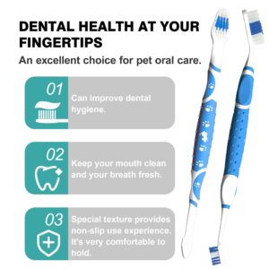 Leoezx™ Double Headed Pet Dog Toothbrush (Blue*2)，Original Design 12° Double-Headed Brush Head, Pet Toothbrush for Small and Large Dogs & Cats, Essential for Cleaning Teeth