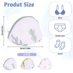 cobee 3 Pack Bra Washing Bag For Laundry, Printed Pattern Mesh Wash Bag For Bras, Non-Deform 3D Bra Washer Protector for Washing Machine